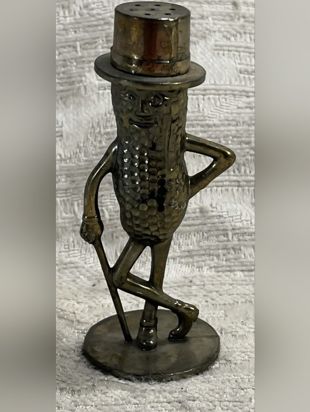Vintage Mr. Peanut Figurine Plastic Salt or Pepper Shaker 3” 1950